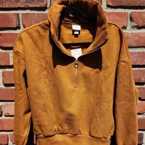 Quarter Zip Burnt Orange Sweatshirt NWT